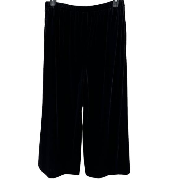 Alex Evenings Black Velvet Pull On Ankle Pants Womens Size XL Wide Leg - Picture 3 of 6